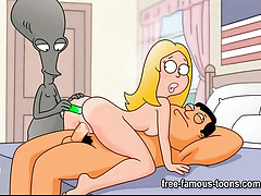 Francine Smith, the mature sex-crazed cartoon wife, gets naughty in a parody of American Dad!