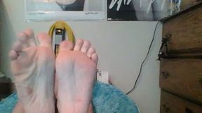 Ginger Girl with Glasses Licks and Shows Her Feet