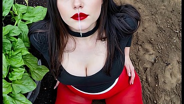 Goth girl takes MASSIVE impossible cumshot facial in her nylons. Pantyhose handjob cumload. (AI Generated)