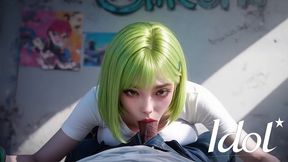 informal asian girl likes to suck in old clothes [ai]