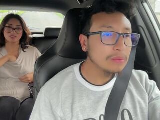 Hot large booty woman masturbates in Uber, part 1