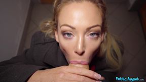 Australian Blonde Surrenders to Public Wild Passion