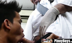PinoyBoys.com - Mature doctor barebacks Asian twink after probing his ass with fingers