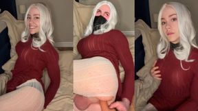 Petite femboy teen riding cock slowly