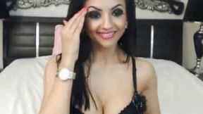 Busty Shemale Licks and Strokes