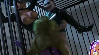 Katwoman Jennifer Dark Prowls In A Prison Cage 3way