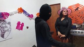 A perverted witch prepares a potion for her boss and fucks him like a slave. The slut uses him in a dirty way to satisfy the desires of her wet vagina.