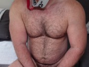 Hairy Muscle Bear Wear Own Jockstrap to Huff While Fapping