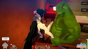 Honkai Girls Seduce Genshin Guys in Sultry Midnight Encounter