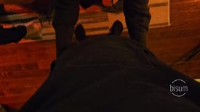 Hotwife and bi husband share with three other men in a feral MMMF foursome
