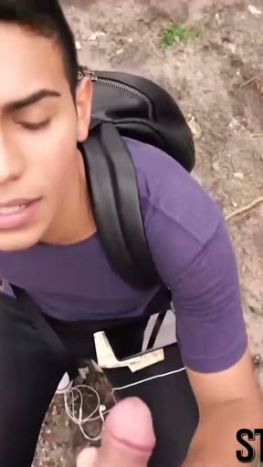 Straight latino twink barebacked outdoor in paid to gay POV   Clip 1