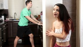 ”Tiny Spanish teen step sister Ohana Petite caught masturbating by step brother”