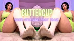 Giantess Buttercup Upskirt White Stocking Foot Tease