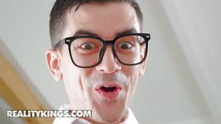 Nerdy Hot Girls With Glasses Playing Together &amp; Getting Fucked In The Ass - REALITY KINGS