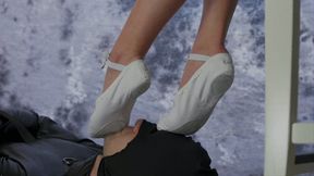 Lick Feet Of Stella Taken Straight From The White Ballet Shoes - Polish Language - Full - HD 2560x1440