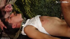 bare fucked and fed with cum! Milked with vibration toy whilst restrained!