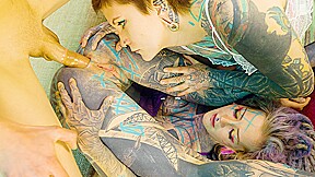 2 Heavy Tattoo Girls Get Ass Fucked By A Big Dick - ZFilmzOriginals
