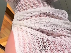 Louisa Khovanski Busty MILF Shakes Her Ass In White Dress