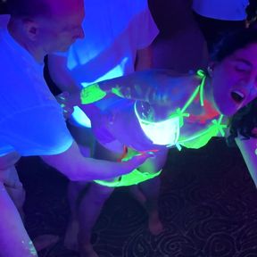 Glow Party! Bukkake Gangbang for Cum-hungry Slut  - Vanessa Cliff