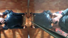Chairtied MILF gets face fucked with a ring gag