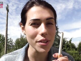 Petra loves to smoke her ciggaretes outdoor