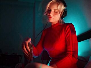 ASMR Ear Licking & Close Breathing in Red Costume