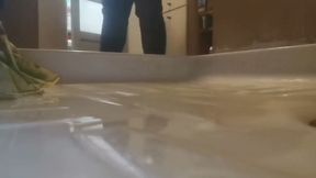Shower Giantess: Colossal Bare Feet in the Rain
