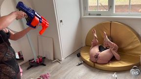 inside the asshole shooting with a nerf gun