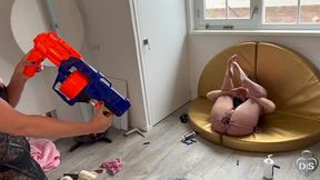 inside the asshole shooting with a nerf gun