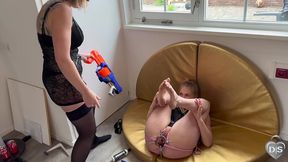 inside the asshole shooting with a nerf gun