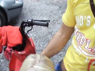 European teen picked up and fucked on the side of the road