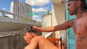 Hard Fucking on the Balcony as Strangers Pass By – Hot Gay Moment 18+