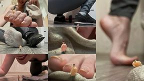 Giantess Sweaty Fitness Punishment - Tiny Intruder Tormented by Stinky Dirty Sock & Feet