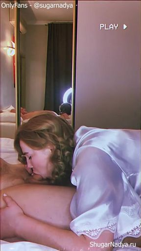 Very gentle blow job in a cozy environment