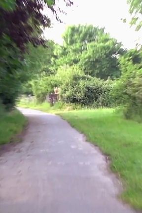 Big ass brunette enjoying in hard threesome outdoor fuck