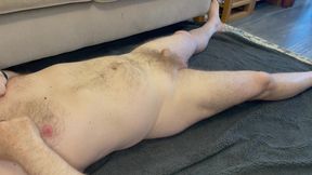 Footjob with a ruined orgasm and 2nd cumshot and riding crop for encouragement