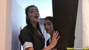 Two Gorgeous Maids Sharing Dick In Bed With Logan Long, Logan S And Katana Kombat