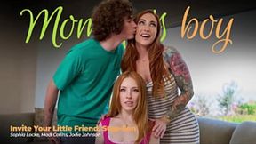 Step-Son's fantasy comes true with MILF and amateur bombshells