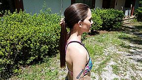 Showing Off My Gorgeous Ponytail Outside - SCENE 3 (4K - UHD 2160p MP4)