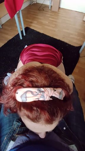 Trans Redhead Dressed Seductively, Bjs and Anal