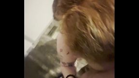 Rough face fuck for sexy redhead