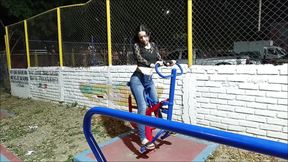 I Visit My Neighbor at the Park While She Works Out - She Loves Watching Me Work Out