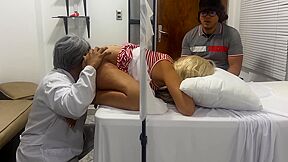 Beautiful Wife Checked By Perverted Gynecologist Doctor Who Wants To Fuck Her Next To Her Dumb Husband Who Trusts The Doctor