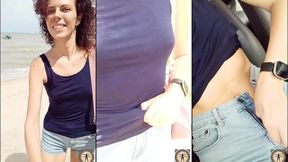 bra and pantiless in public