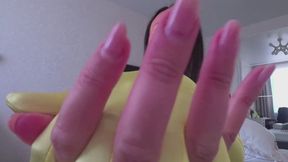 Sexy silk yellow gloves will make you cum a