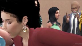 Black Prince gets his big boobed Sims 4 princess in public