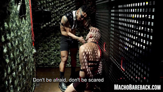 Mars GymBurger is corded up as Pablo Bravo rips his gullet and butt