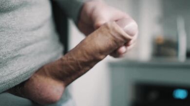 Thick Swedish uncut dick gushing creamy jizz in 4K snatch