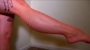 My Perfect Calves in ORANGE FISHNETS MP4 720