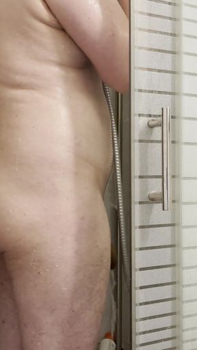 Candid Shower, Hard Dick + Cum